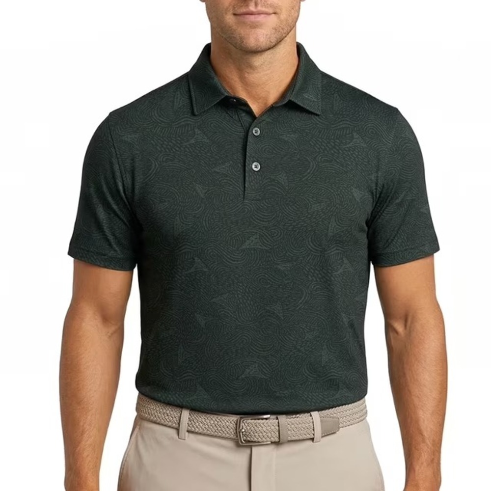 NWT Greg Norman Mens Performance Golf Polo Black Size M UPF 30+ Moisture Wicking